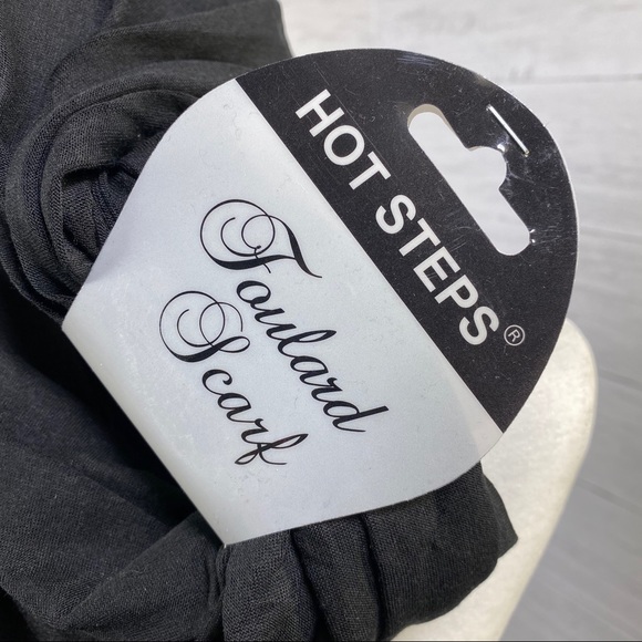 ⭐️SEE NEW LISTING⭐️Hot Steps Black Foulard Scarf - Picture 2 of 6